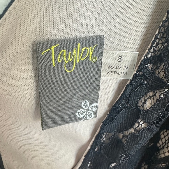 Taylor Black and Tan High Low Cocktail Dress - Picture 6 of 6